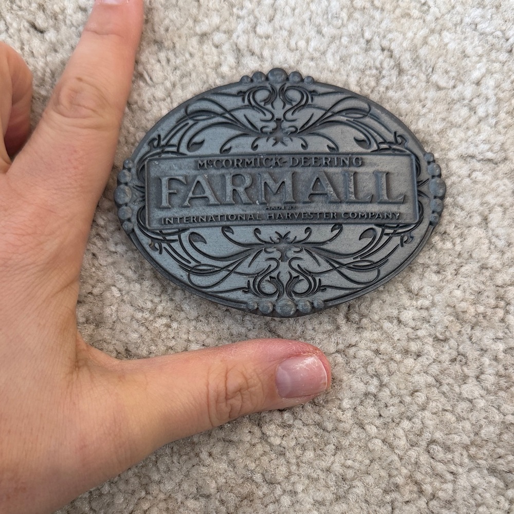 Farmall Embossed Oval Belt Buckle - Gray